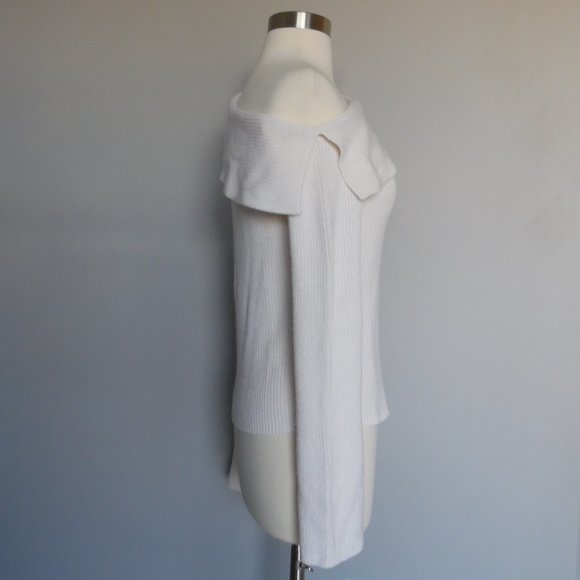 Theory Prosecco One-shoulder Ribbed Fold over Sweater - Picture 11 of 16